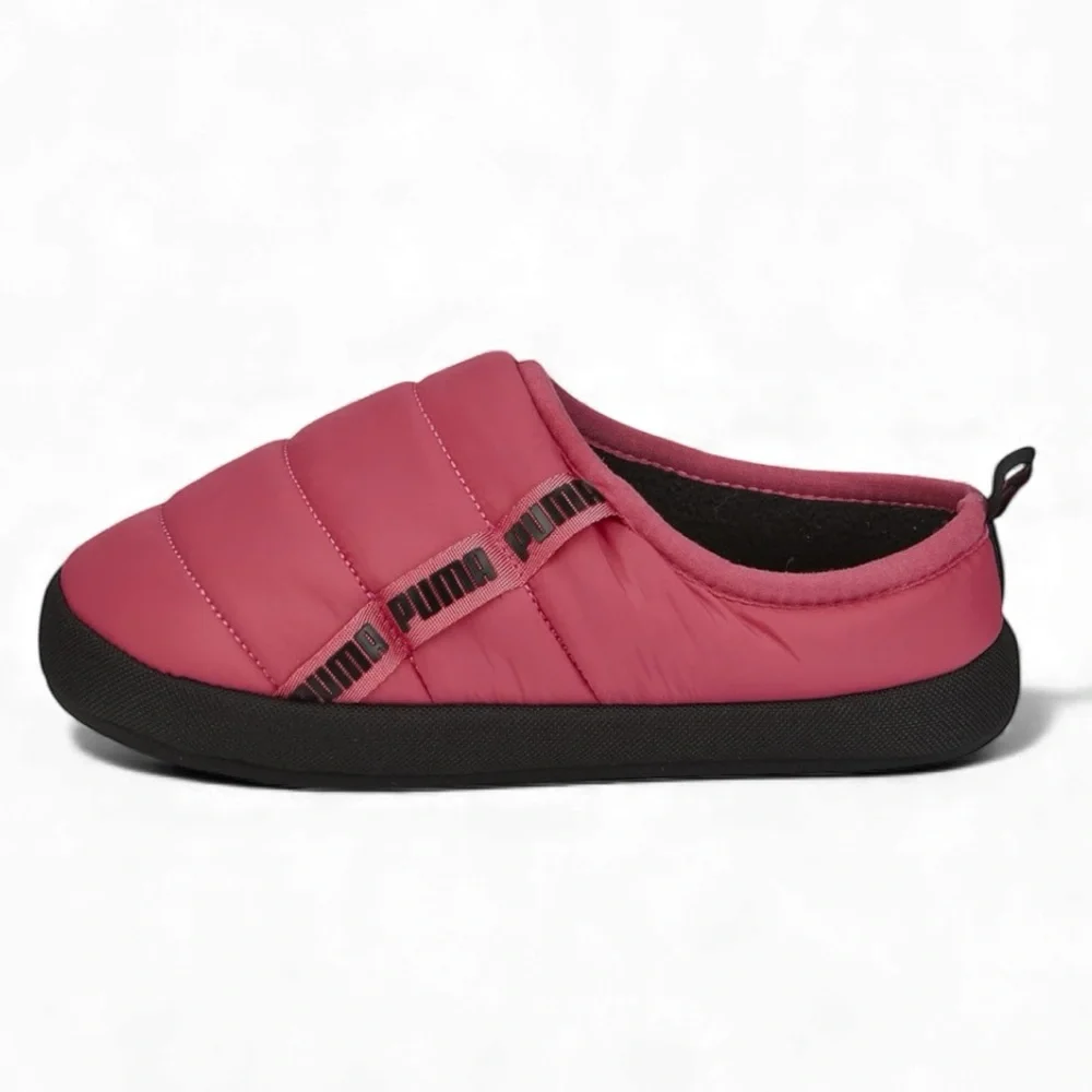 NWT Unisex Puma Scuff Junior + Slipper Size 6C Color Sunset Pink Puma Black